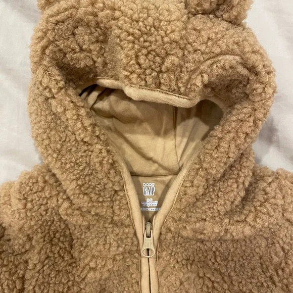 🐻 GAP Sherpa Bear Zip Jacket – 3–6 Months 🐻 - Picture 2 of 5